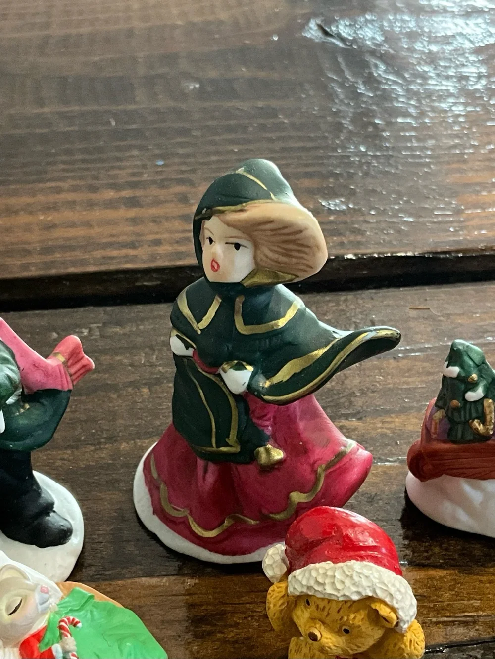 Vintage Lot of 11 Assorted Christmas Miniature Figures Decor